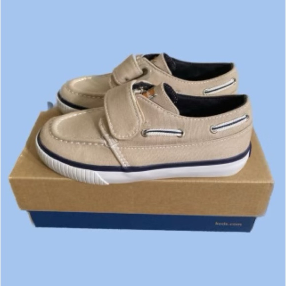 Keds On Deck Velcro Stone Boys Shoe 10 1/2 M